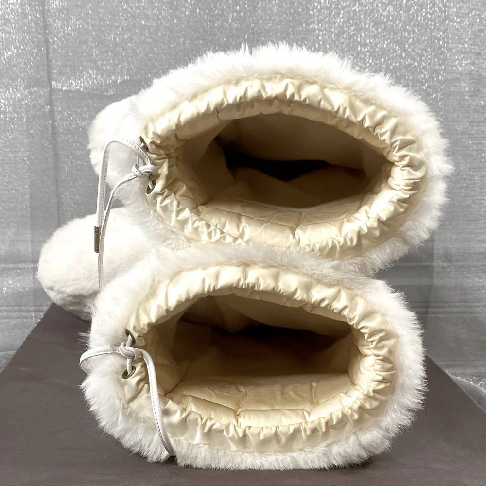 ✨HP✨AUTH CELINE MOON BOOTS Leather & Rabbit Fur EUC 38-40 - Picture 8 of 17